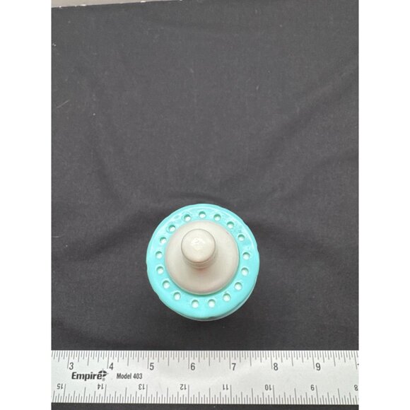 Vintage Clear Baby Doll Play Bottle With Teal Cap & Hard Plastic Nipple - Picture 4 of 6